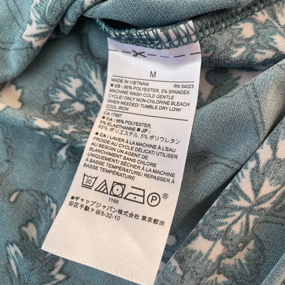 Banana Republic Teal Floral Long Sleeve Top, M - Picture 5 of 9